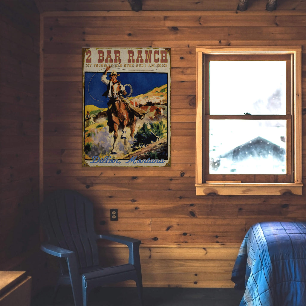 Roping Cowboy Ranch: Personalized - Wood & Metal Wall Art