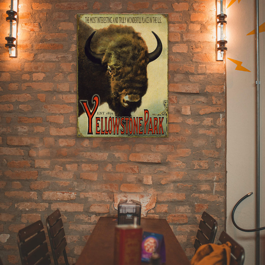 Yellowstone Bison Wildlife Design - Wood & Metal Wall Art