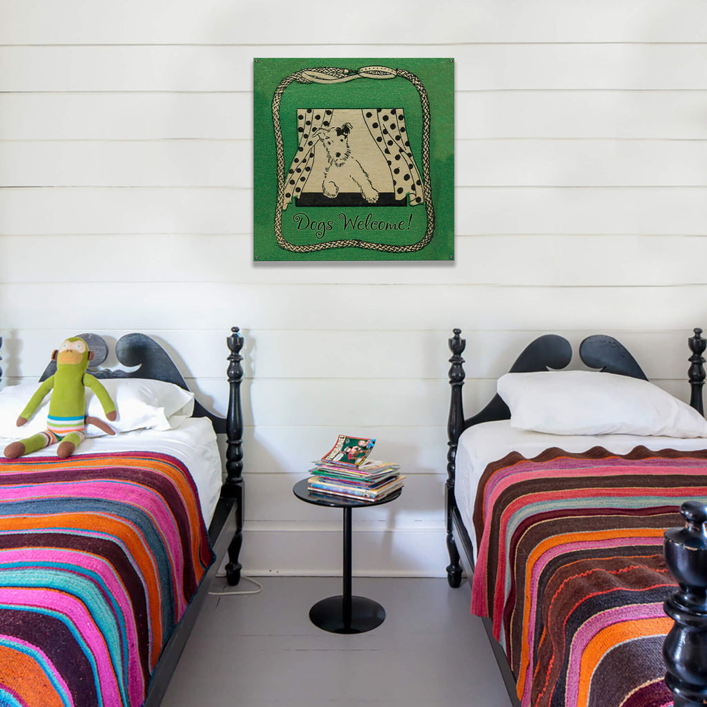 Dogs Welcome - Wood & Metal Wall Art