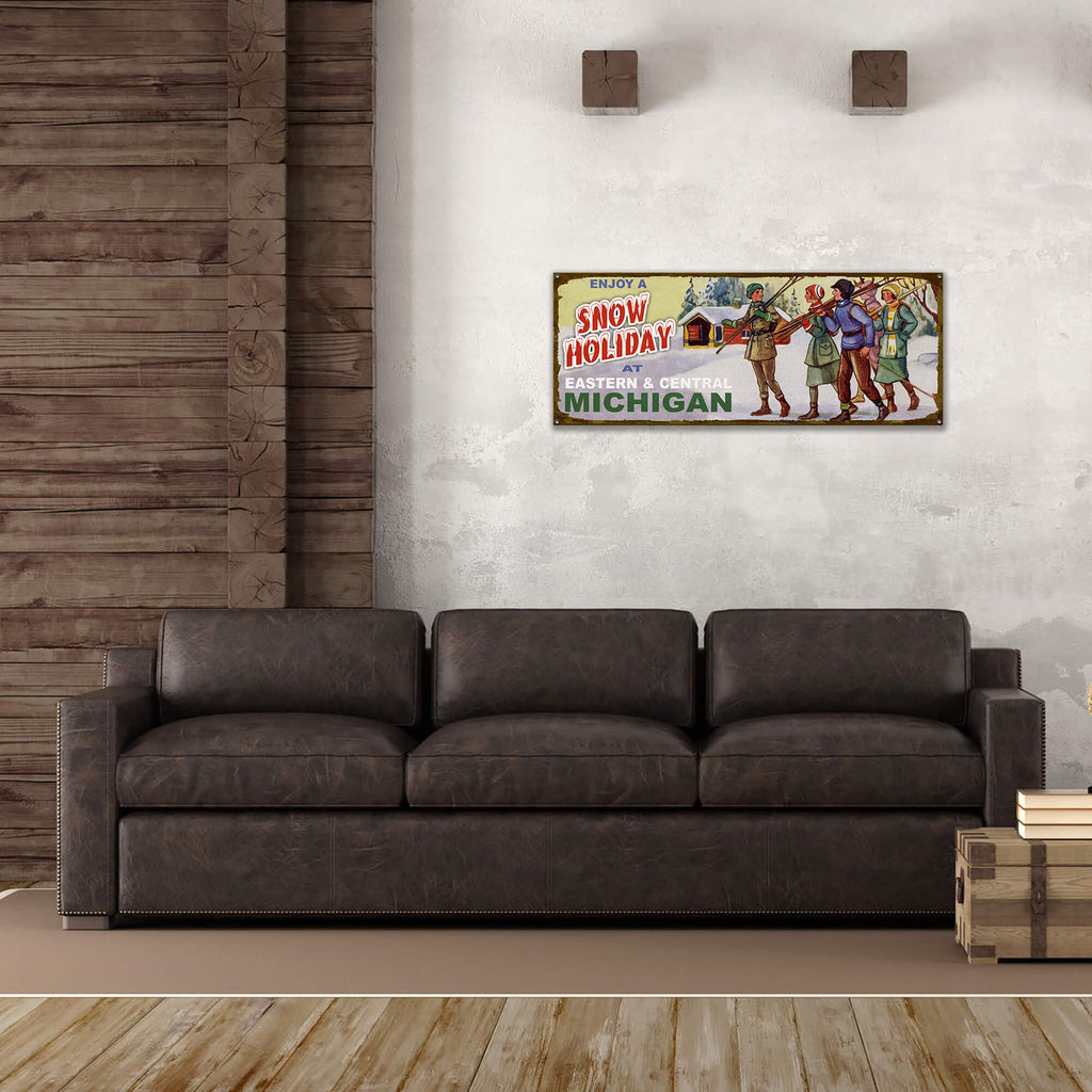 Enjoy a Snow Holiday - Wood & Metal Wall Art