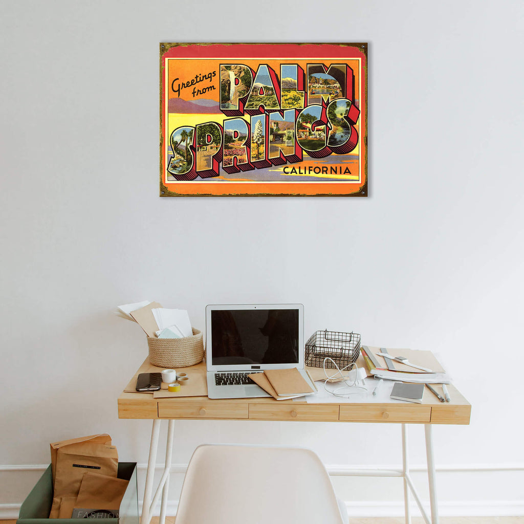Greetings from Palm Springs - Wood & Metal Wall Art