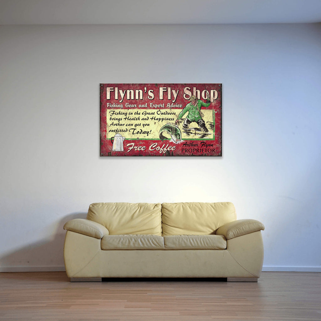 Flynn's Fly Shop - Wood & Metal Wall Art