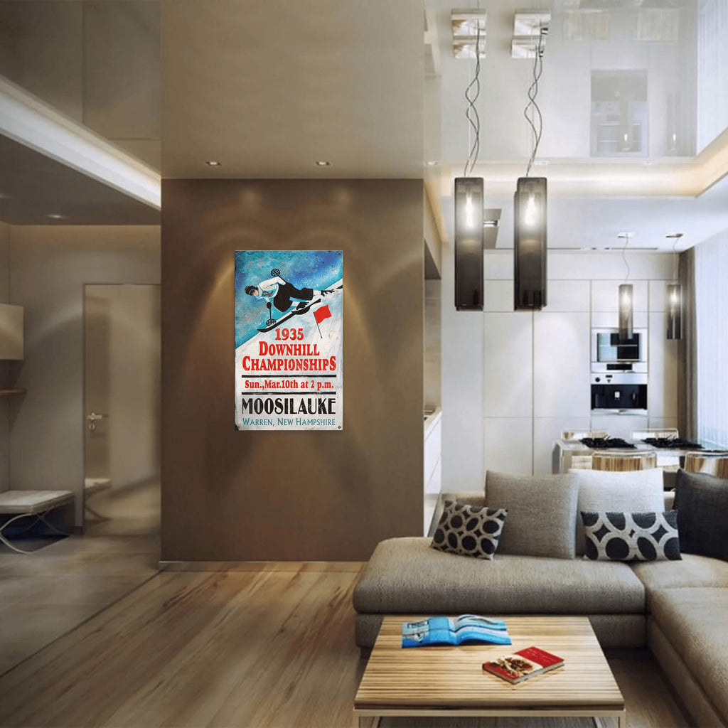 Downhill Ski Championships - Wood & Metal Wall Art