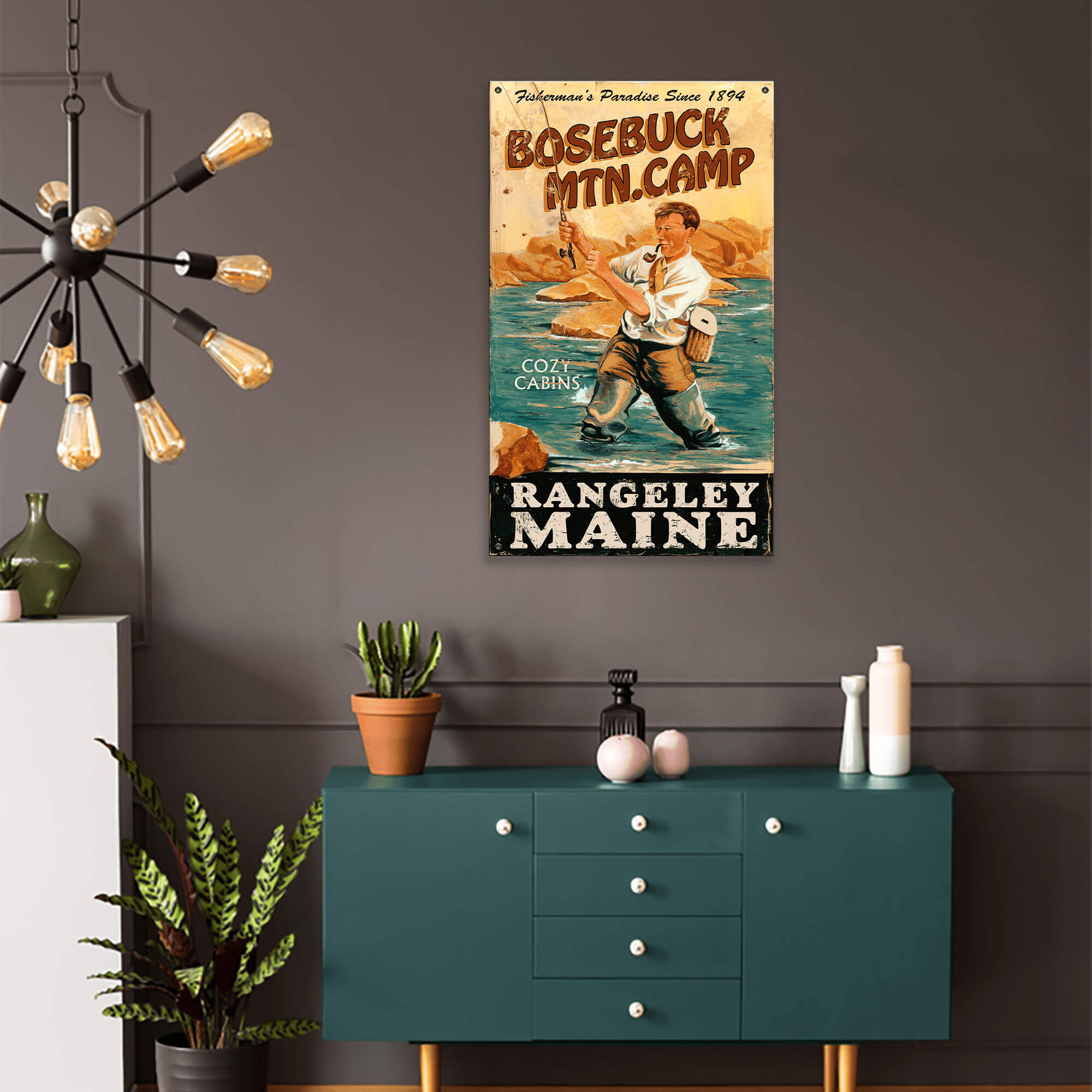 Bosebuck Mountain Camp - Wood & Metal Wall Art