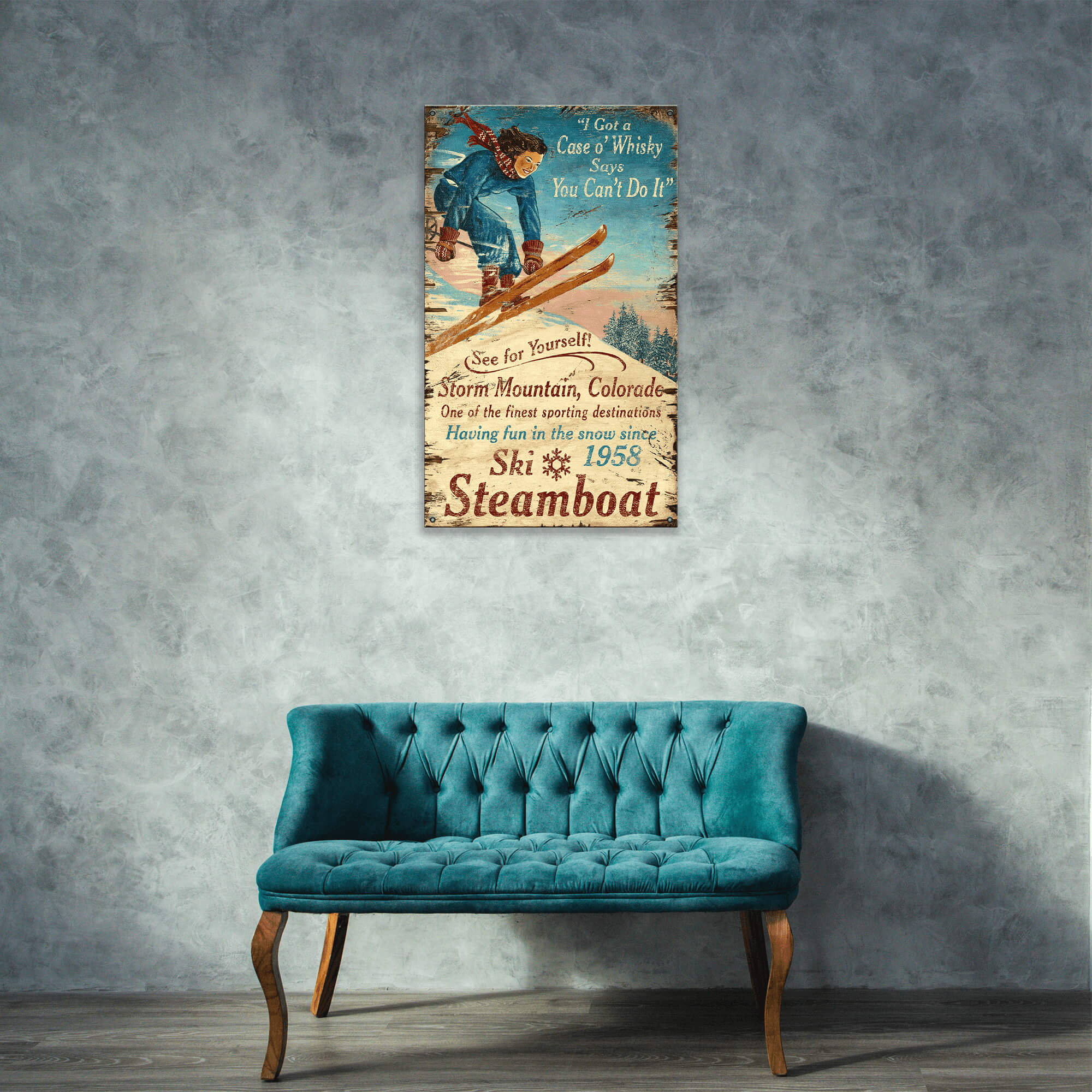 Ski Steamboat - Wood & Metal Wall Art