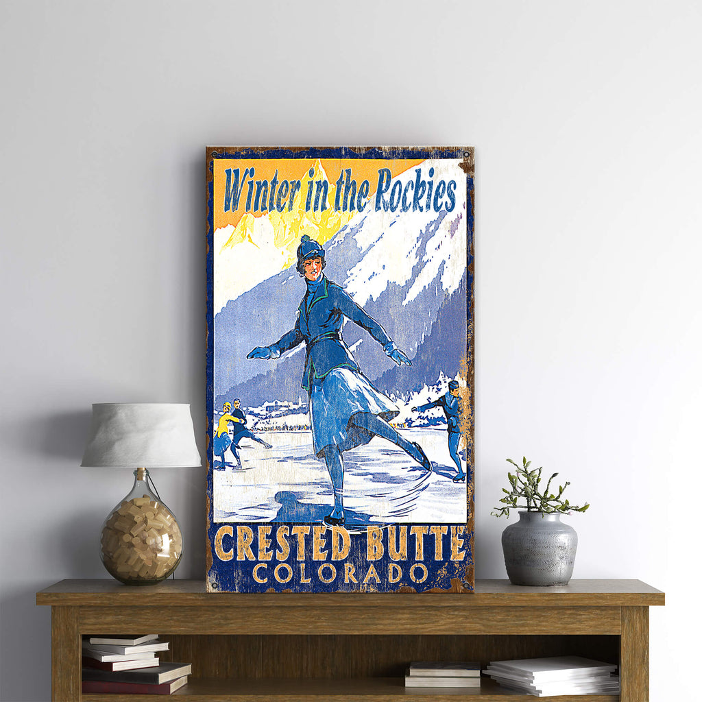 Winter in the Rockies - Wood & Metal Wall Art