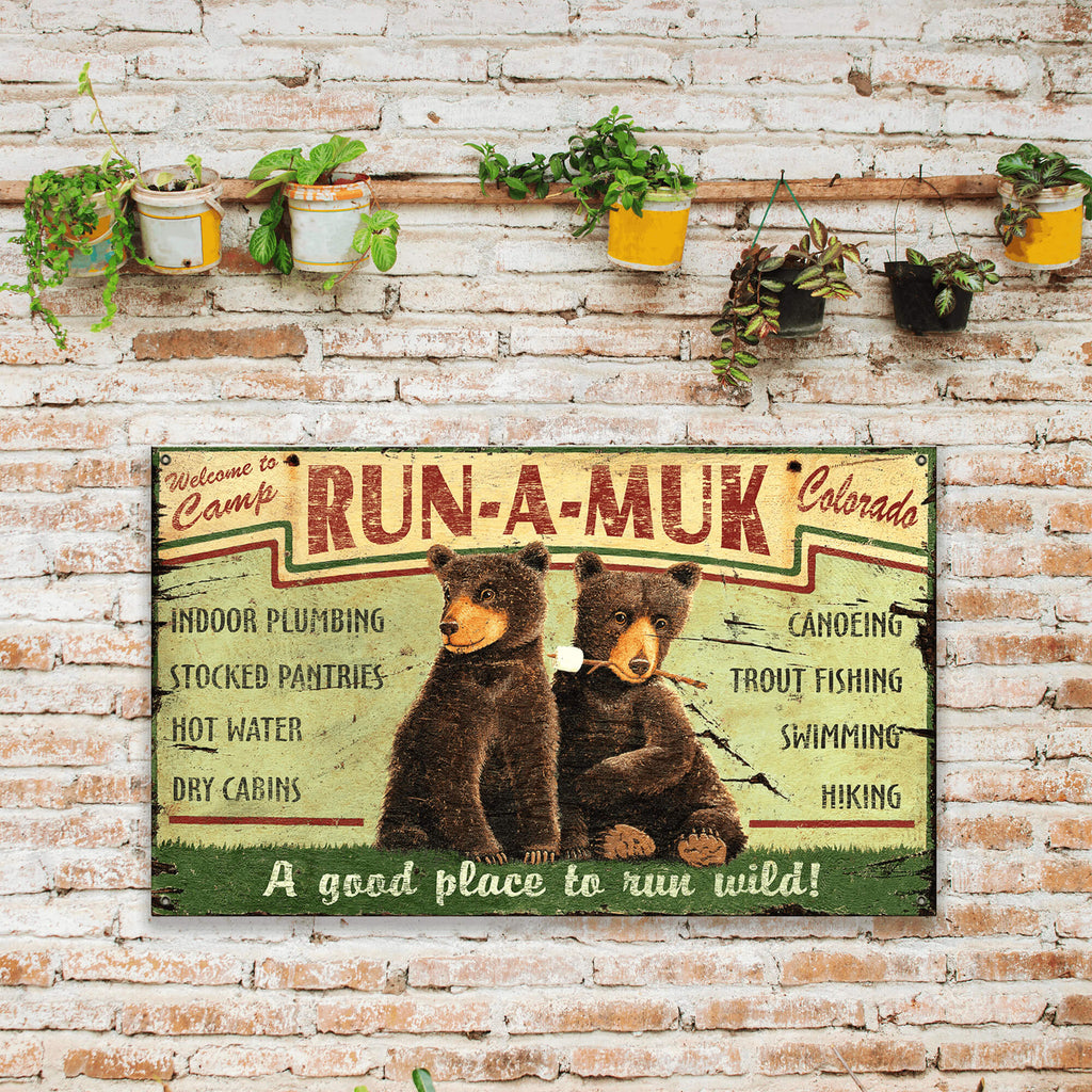 Camp Run-a-Muk - Wood & Metal Wall Art