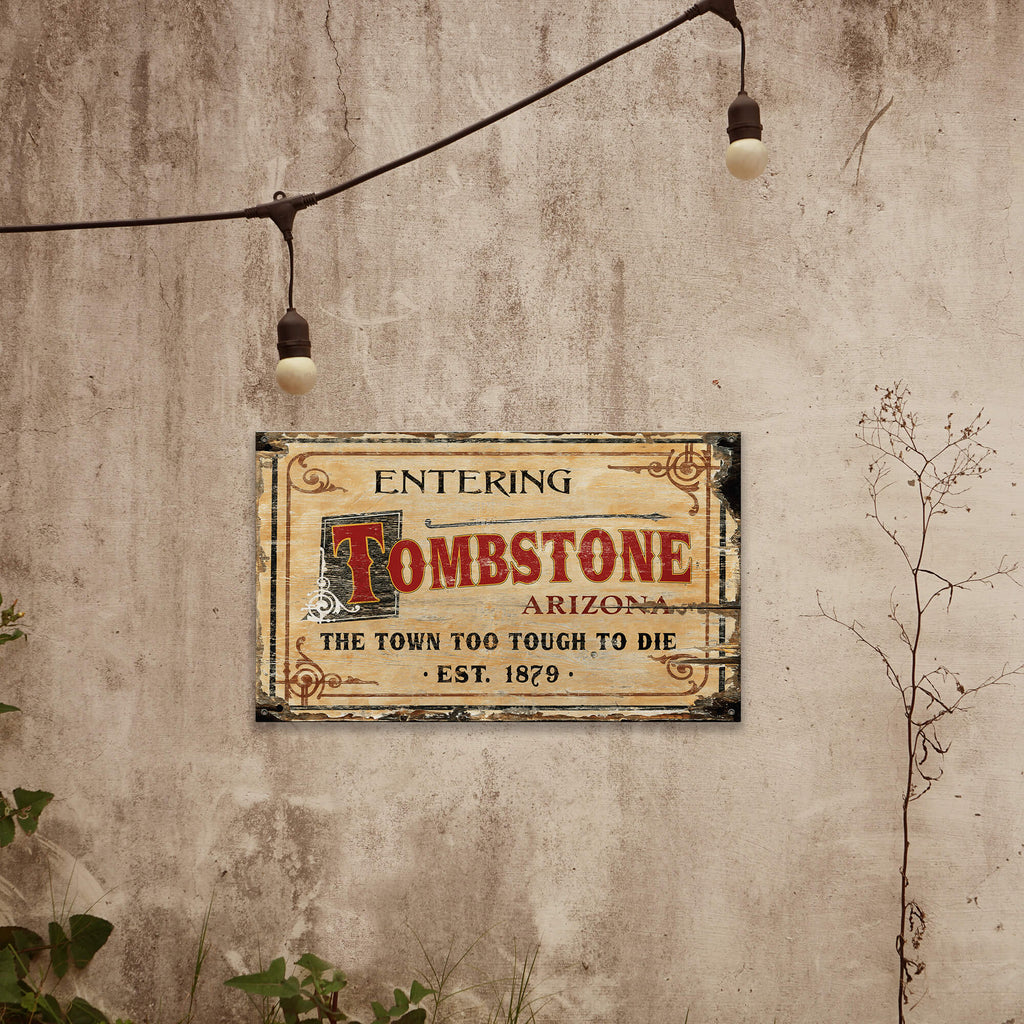 Entering Tombstone - Wood & Metal Wall Art