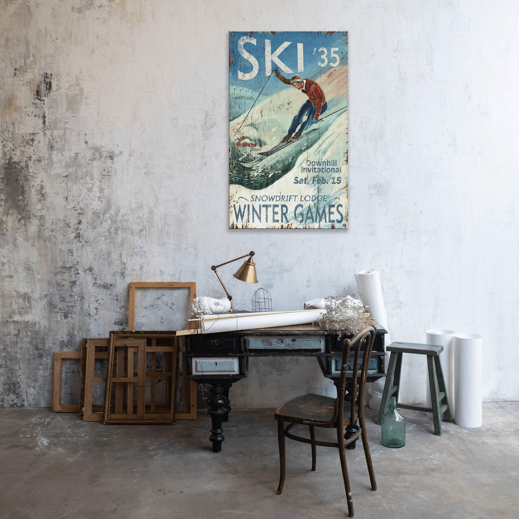 Ski Winter Games - Wood & Metal Wall Art