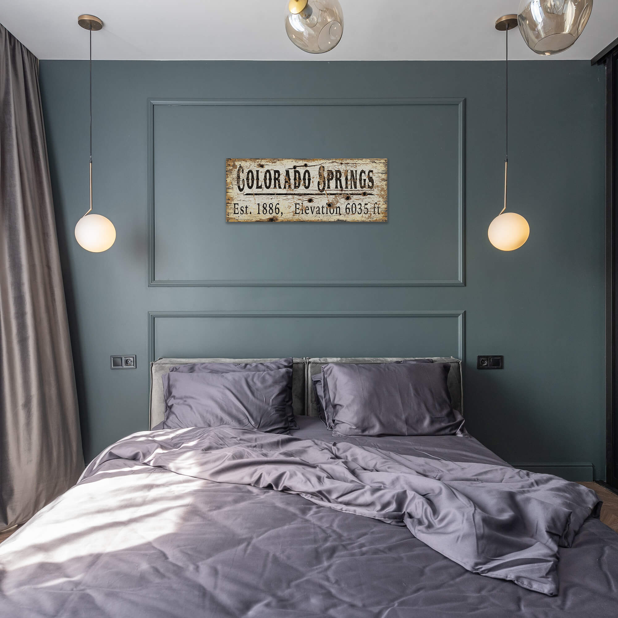 Colorado Springs Established & Elevation - Wood & Metal Wall Art