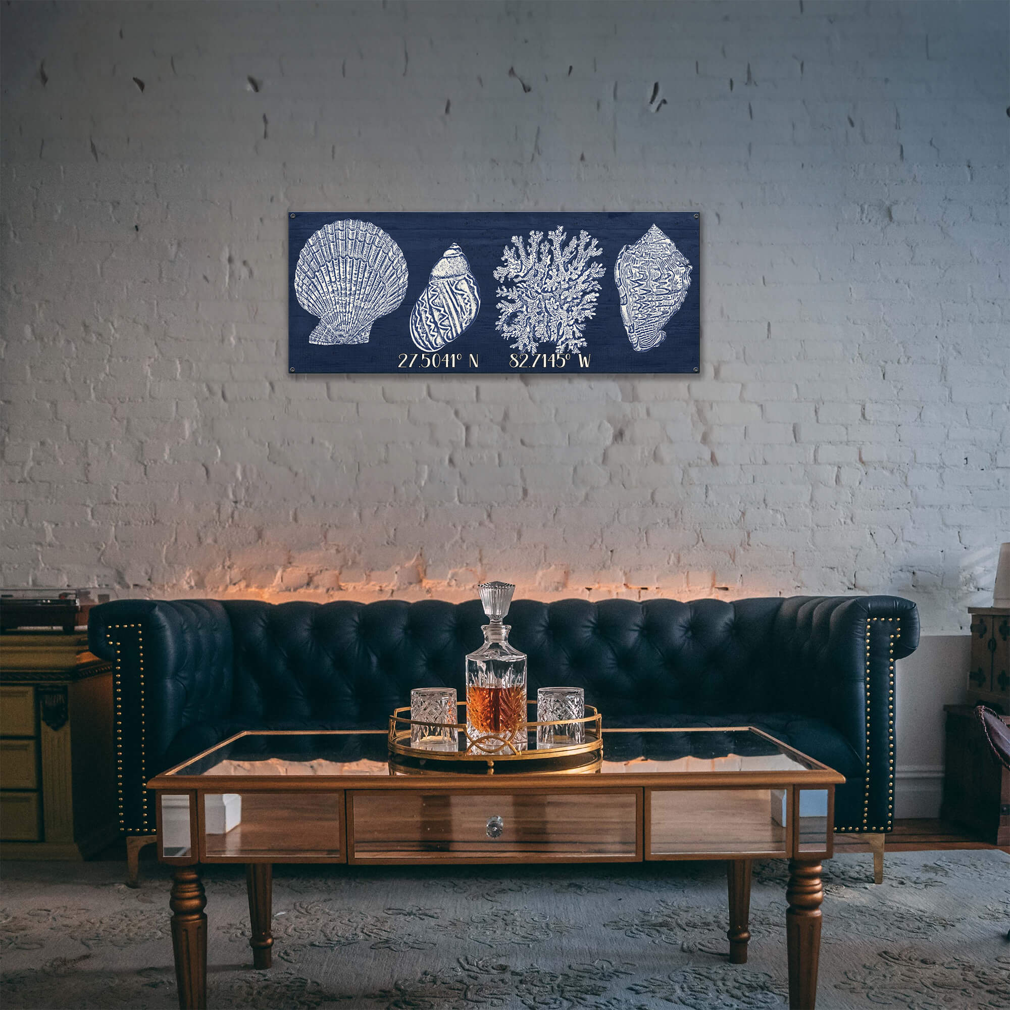 Seashell Latitude - Wood & Metal Wall Art