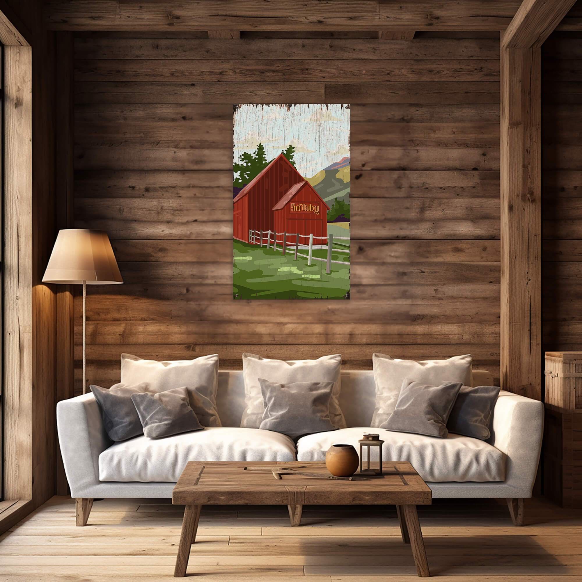 Sun Valley Red Barn - Wood & Metal Wall Art