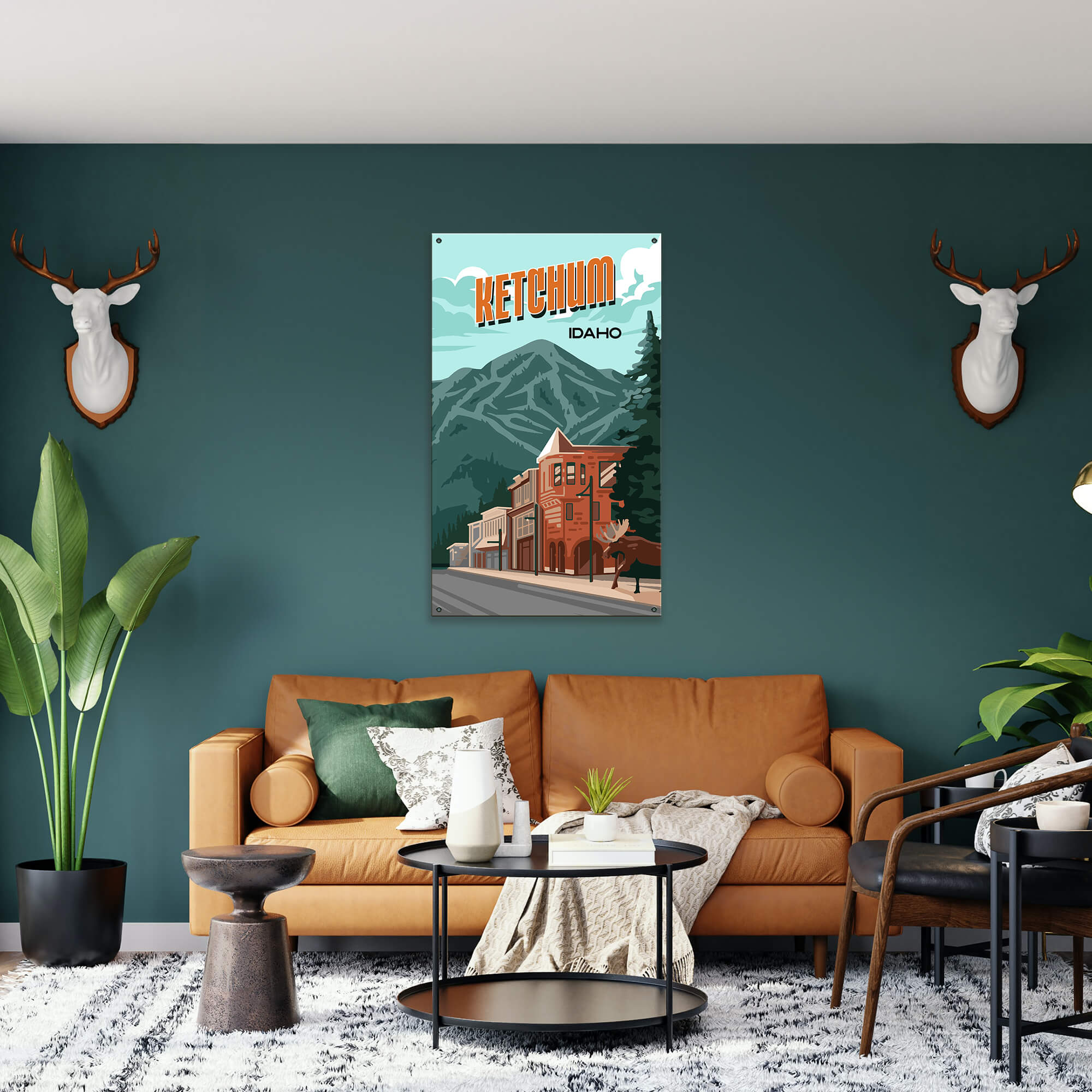 Ketchum & Bald Mountain: Smooth Finish - Wood & Metal Wall Art