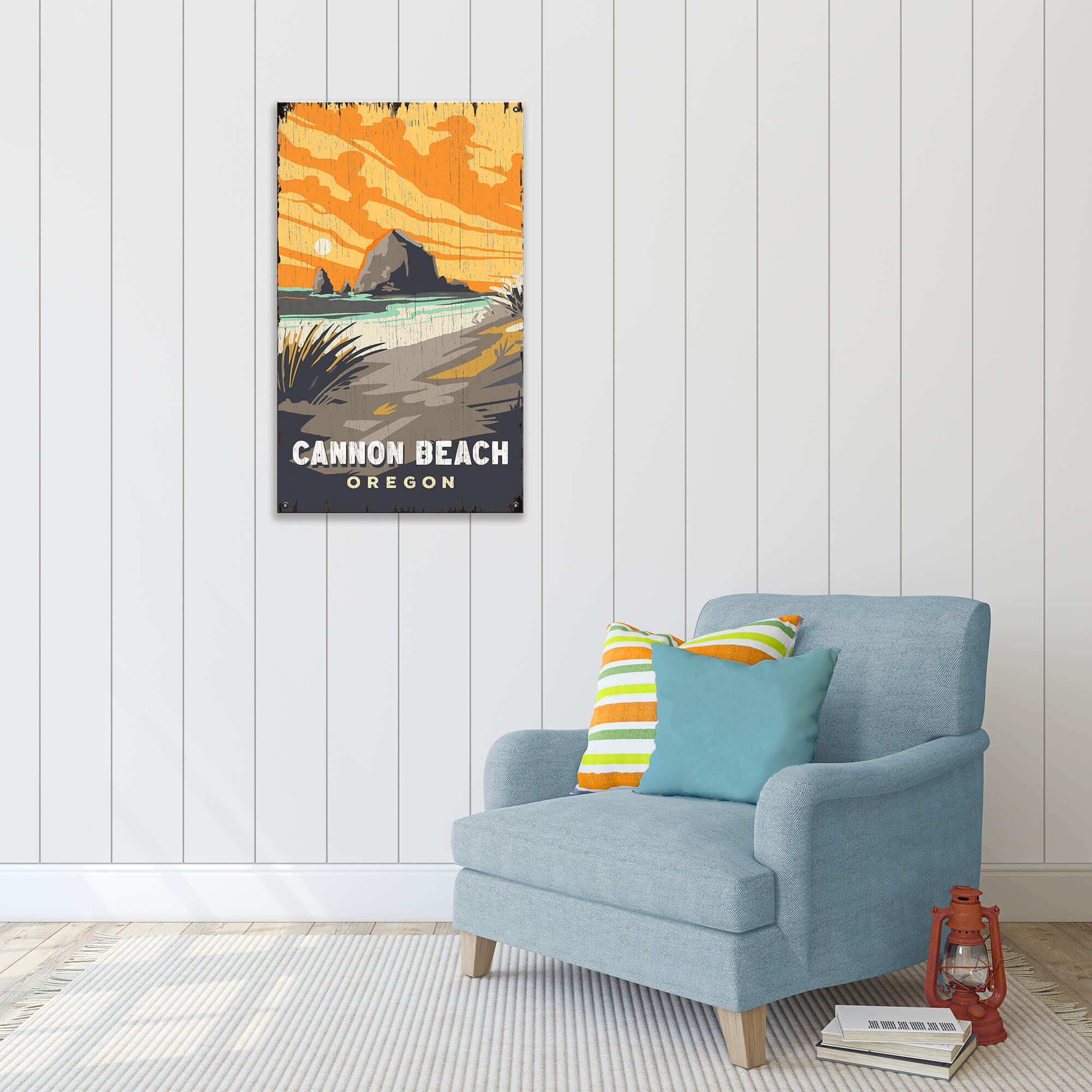 Cannon Beach Sunset - Wood & Metal Wall Art