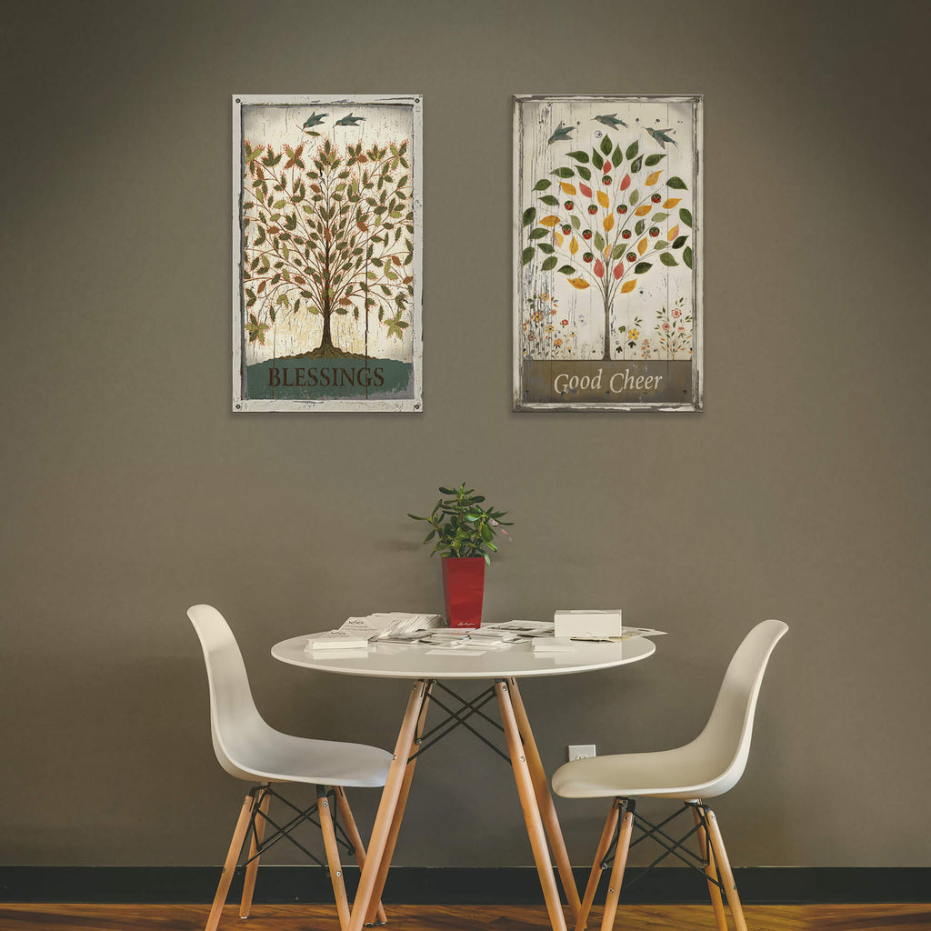 Good Cheer Tree- Wood & Metal Wall Art