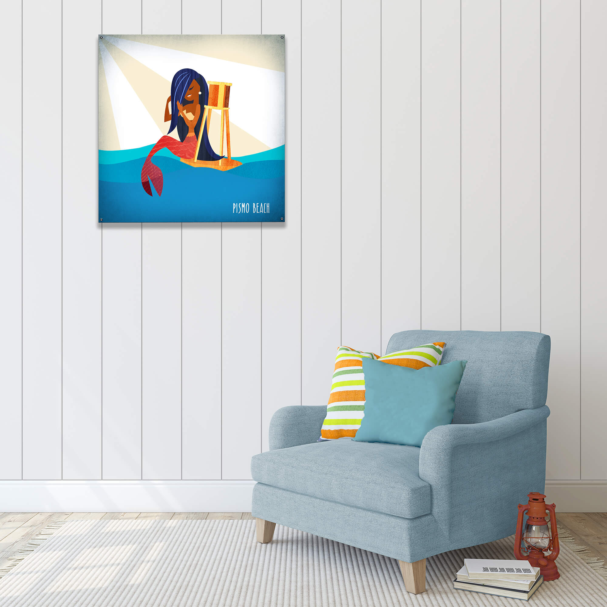 Mermaid's Watch: Square - Wood & Metal Wall Art