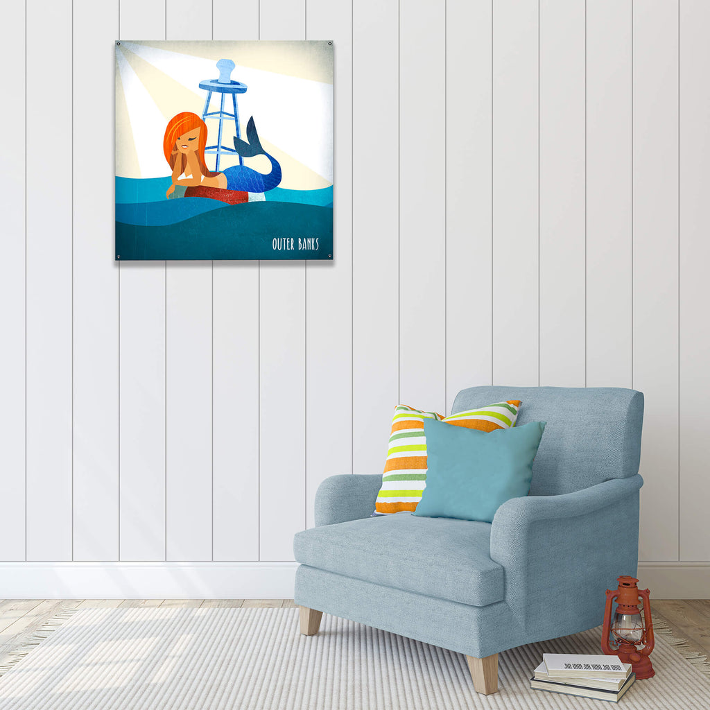 Mermaid's Rest: Square - Wood & Metal Wall Art