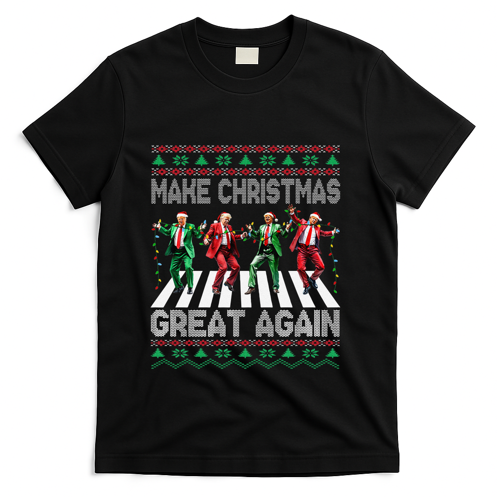 Make Christmas Great Again Ugly Sweaters Trump Dance Santa T-Shirt
