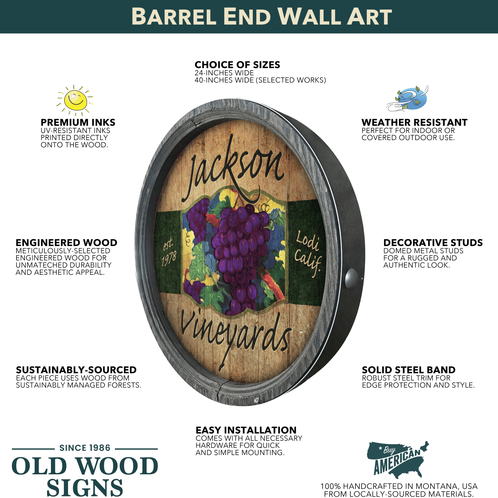 Moose Warning Sign - Barrel End Wall Art