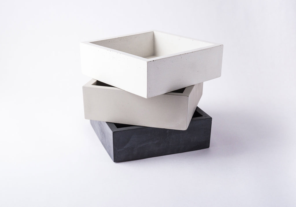 Concrete Cocktail Napkin Bin: White