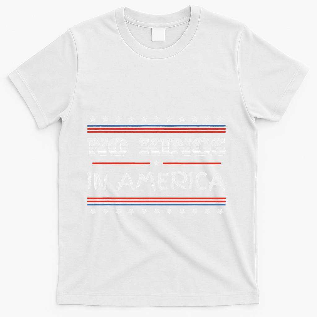 No Kings In America Save Democracy I Dissent Anti Trump Flag T-Shirt