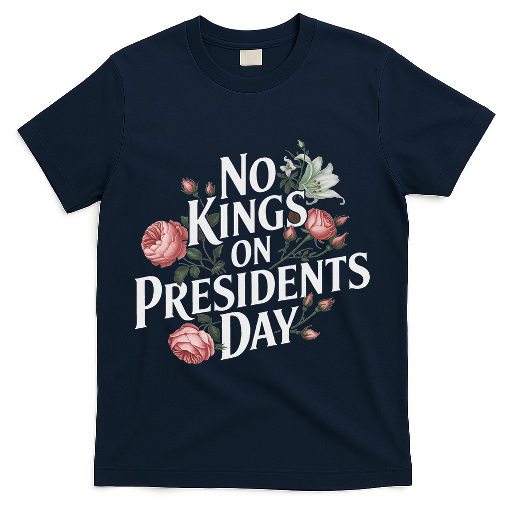 No Kings On Presidents Day Retro Anti Trump Subtle Protest T-Shirt