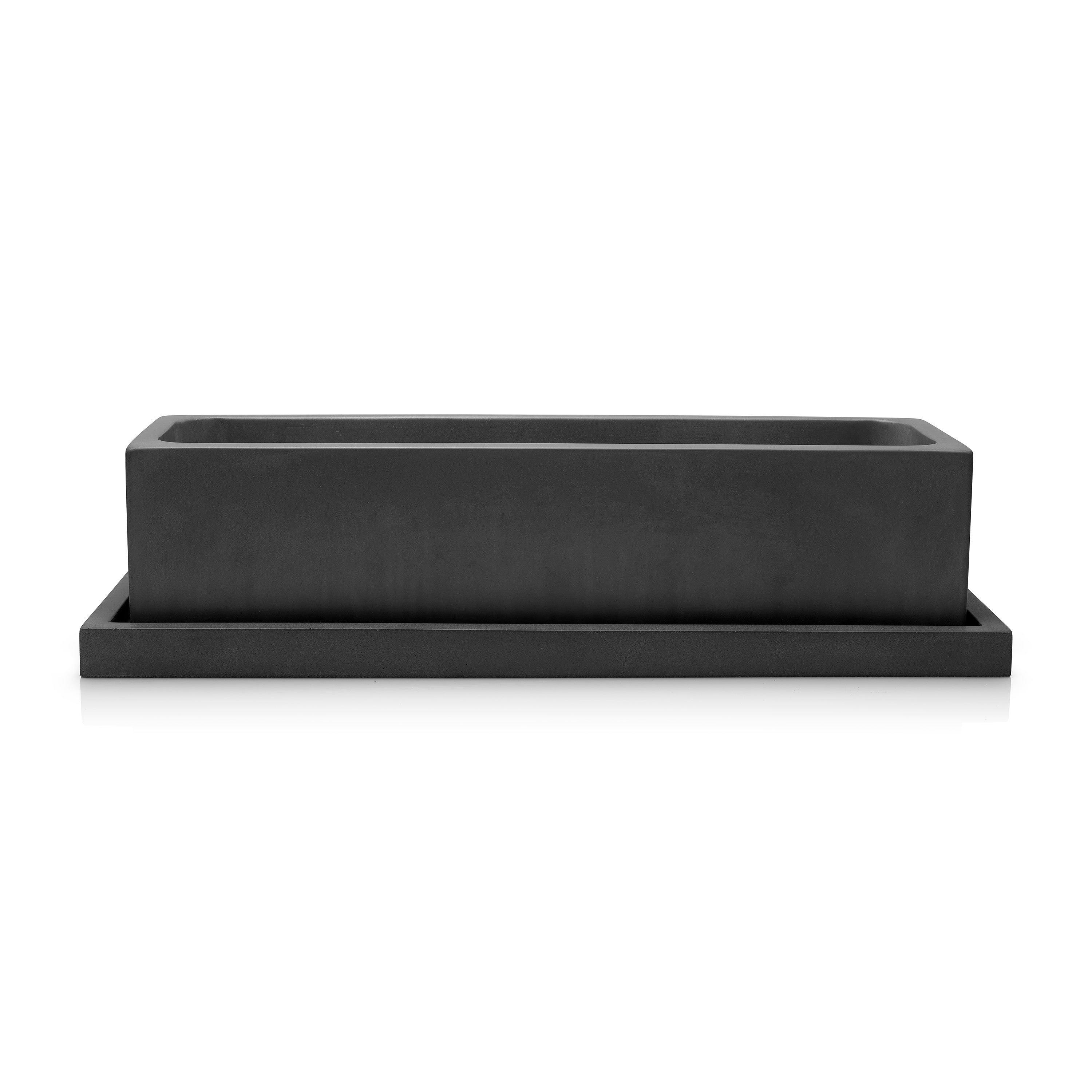 Concrete Rectangle Planter: Charcoal