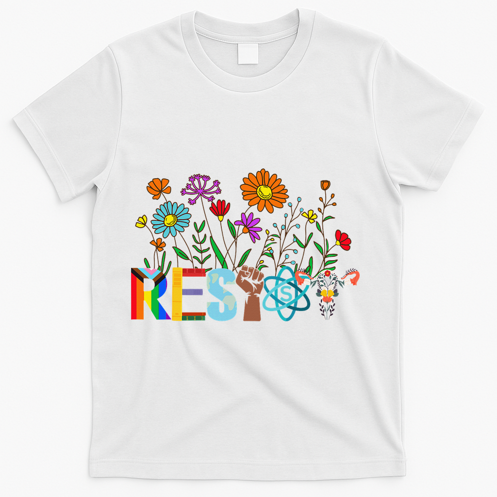 RESIST Floral Anti Trump Political Protest Not My President T-Shirt