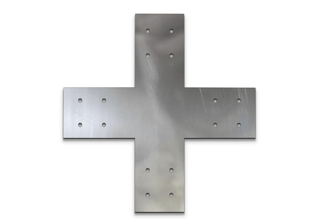 Structural Design X Bracket for 4x4 Post, 4x4 Bolt Plate, 4 Inch X Support Bracket, Steel Bracket, 4 inch Cross Bracket