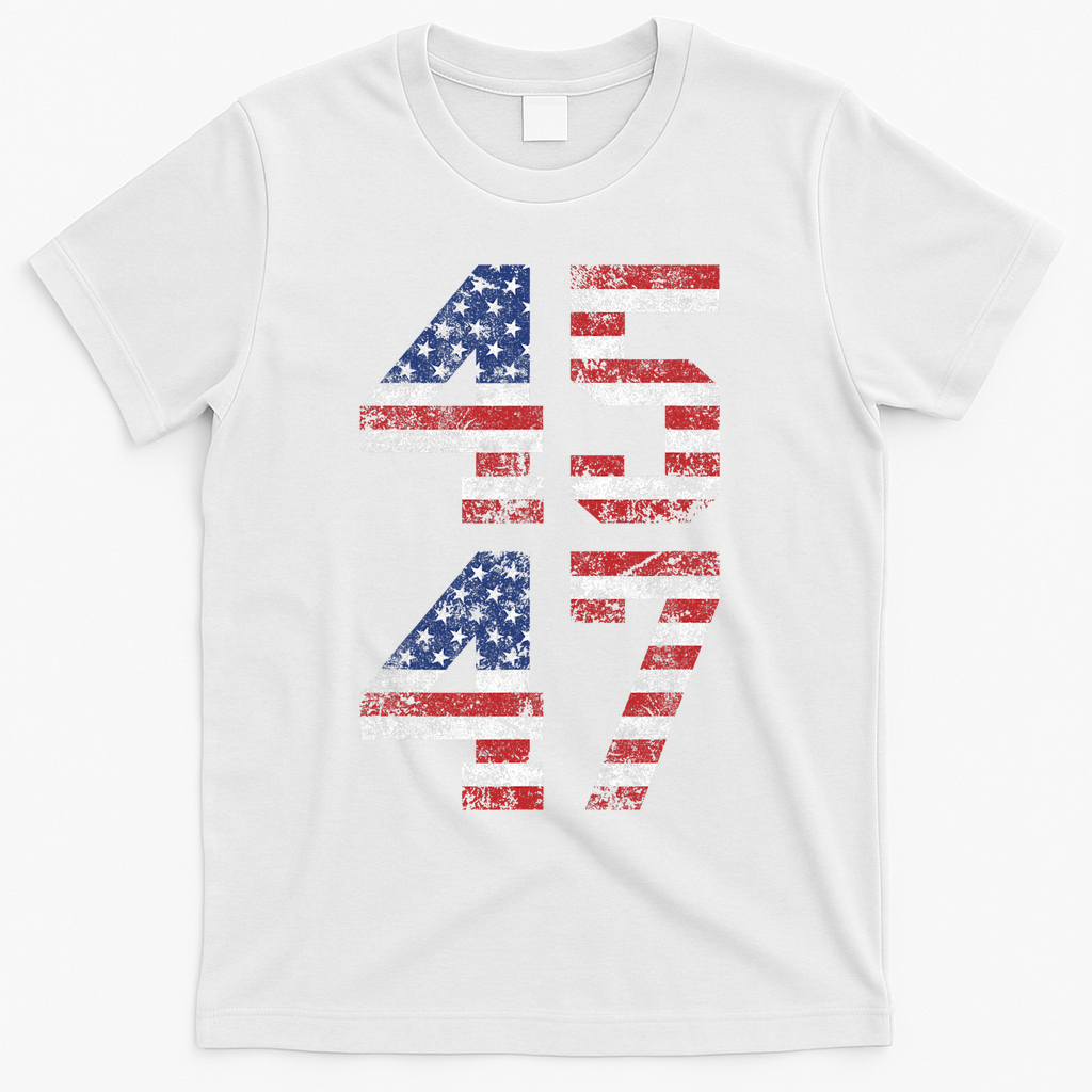 Trump 2024 45 47 Vintage Usa Flag T-Shirt