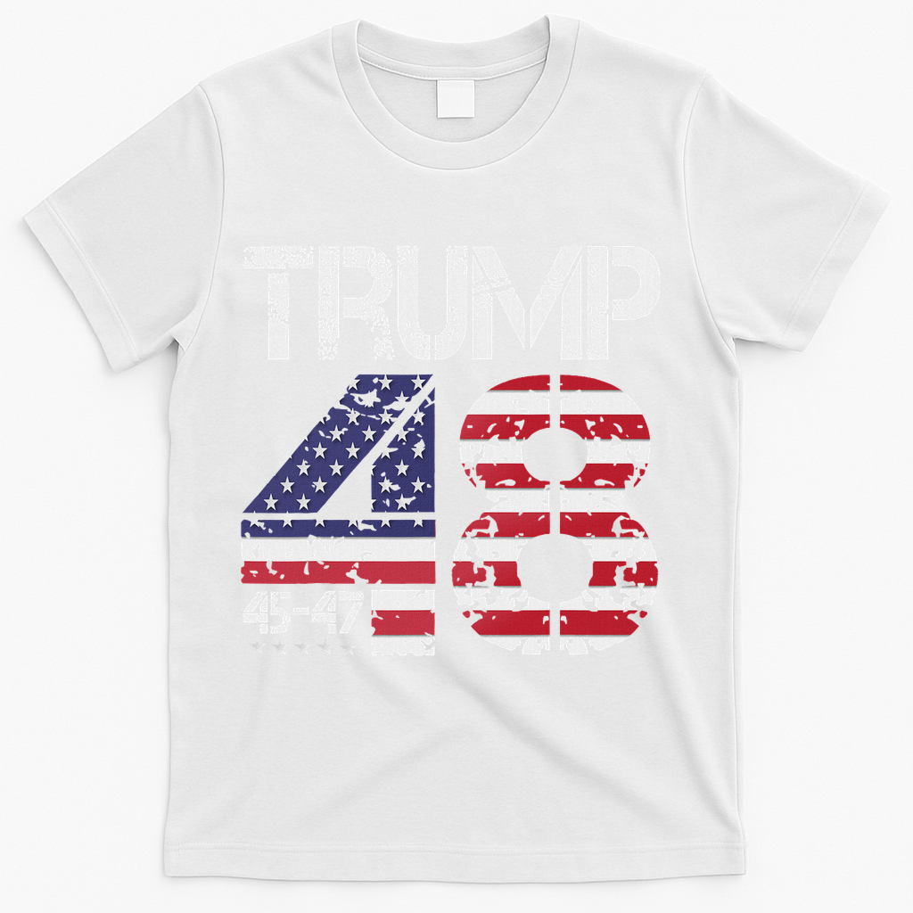 Trump 2028 President 45 47 48 American Flag Trump 2028 T-Shirt