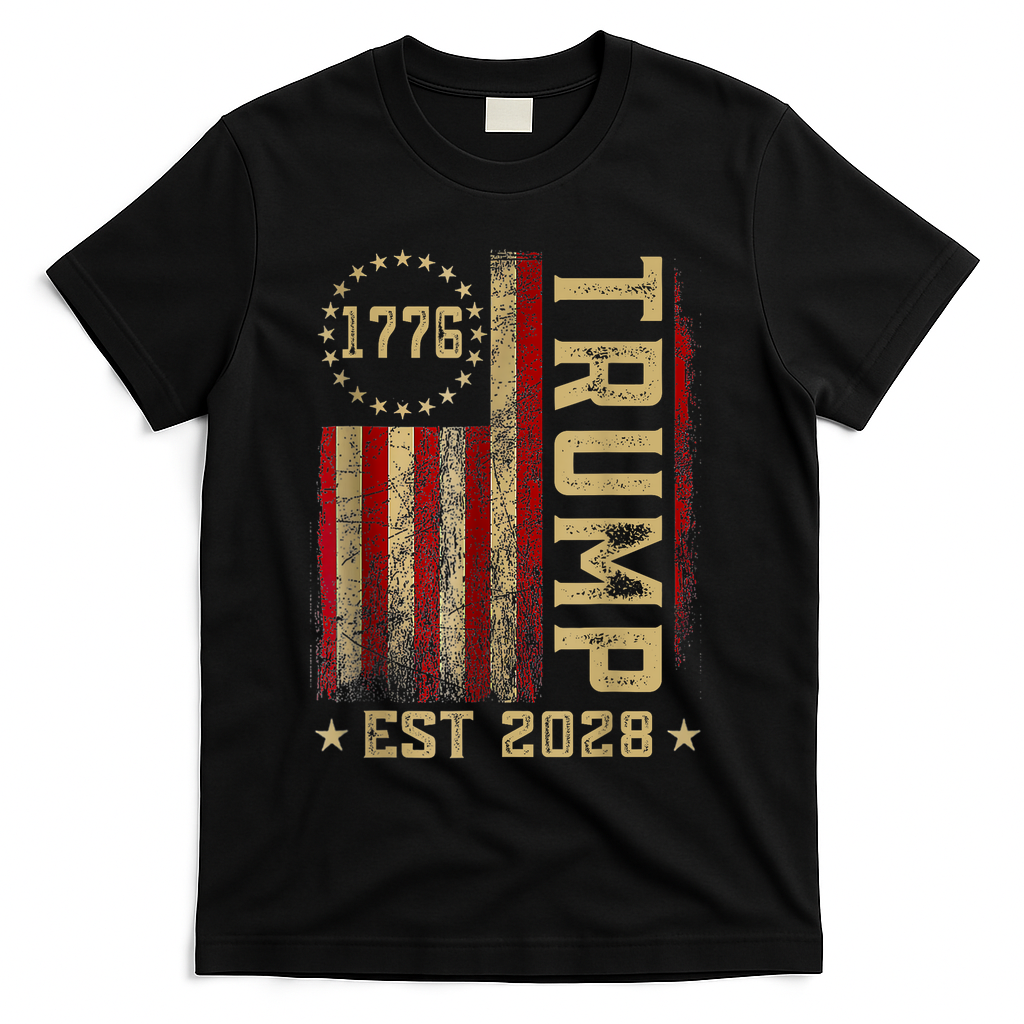 Trump 2028 Vote Donald Trump America US Flag Vintage T-Shirt