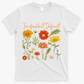Terrified But Defiant Boho Floral Subtle Anti Trump Flower T-Shirt