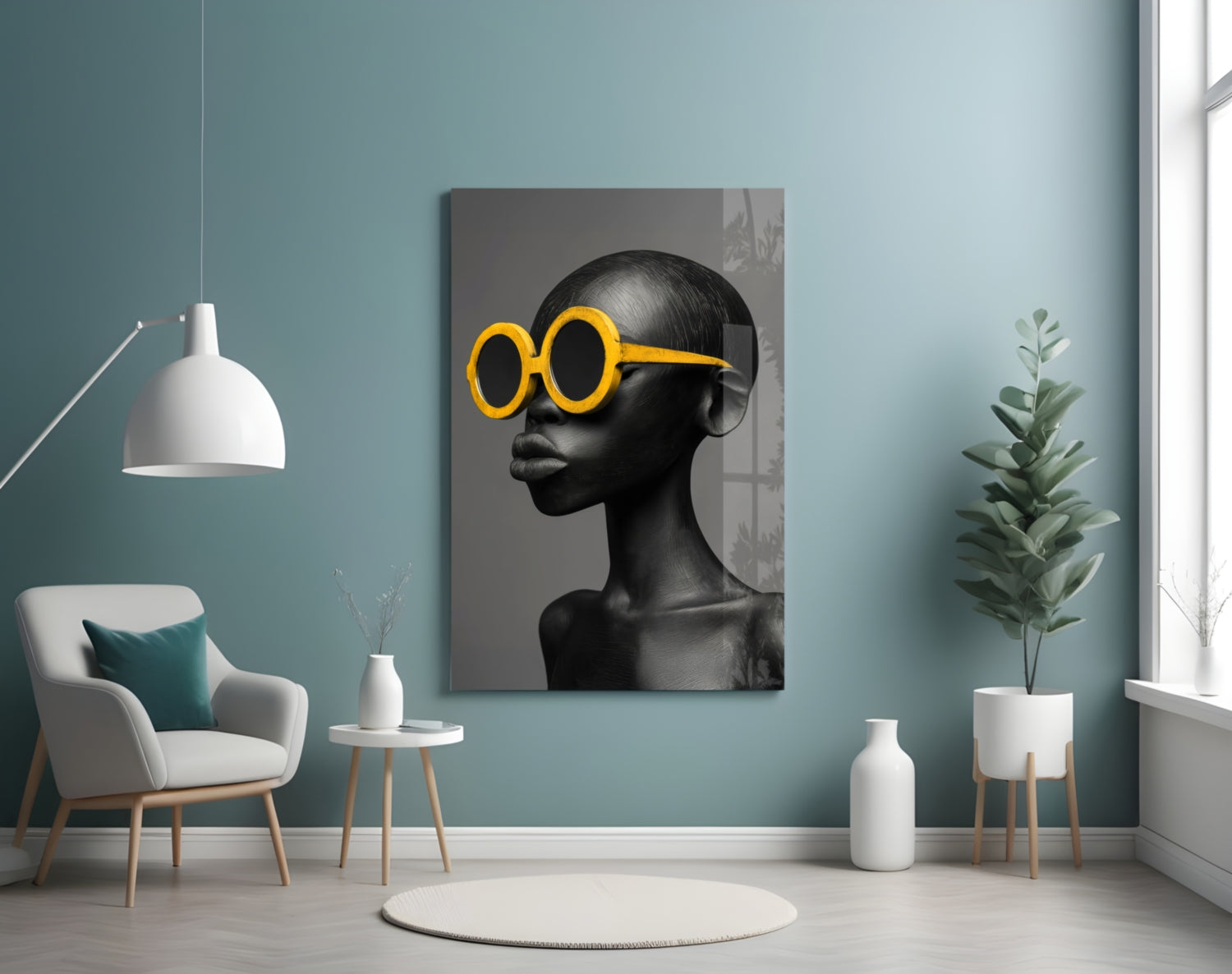 Faces of Colors Glass Wall Art || Designer Collection