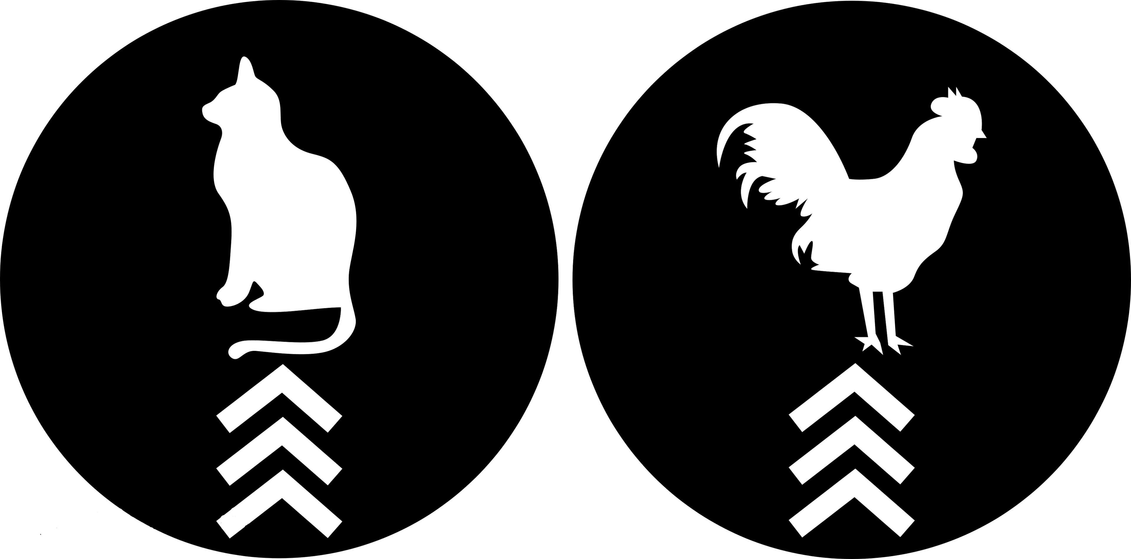 Restroom Sign Bathroom Sign Pussy Cat Rooster