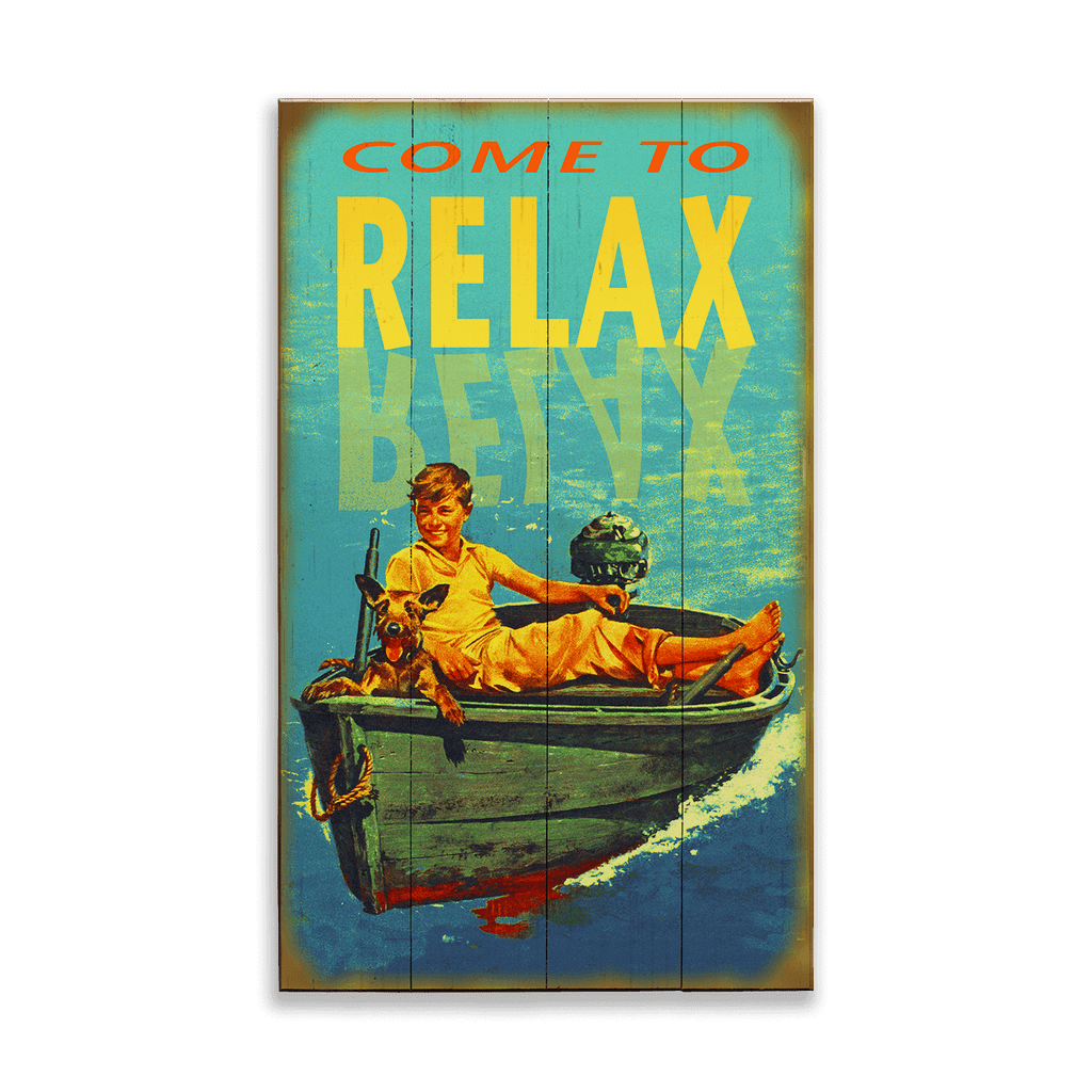 Come to Relax: Generic - Wood & Metal Wall Art