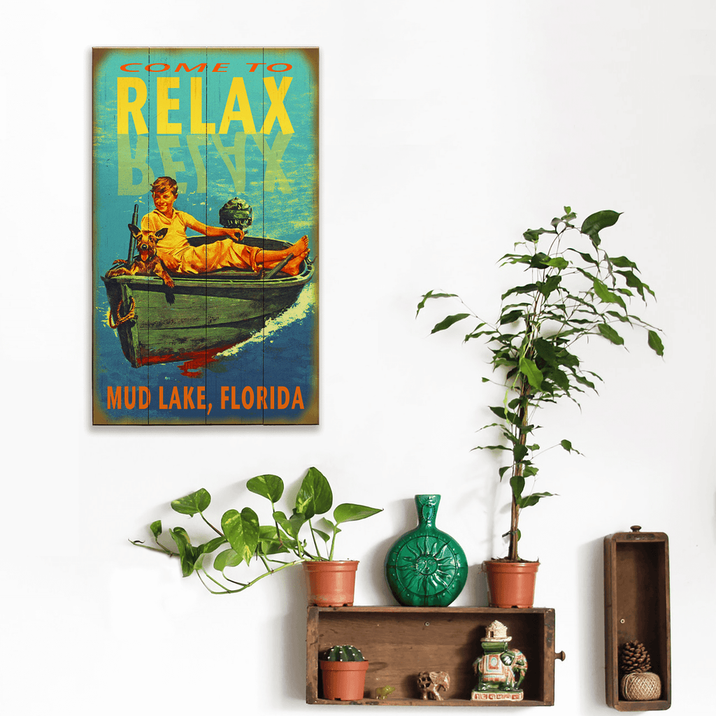 Come to Relax: Personalized - Wood & Metal Wall Art