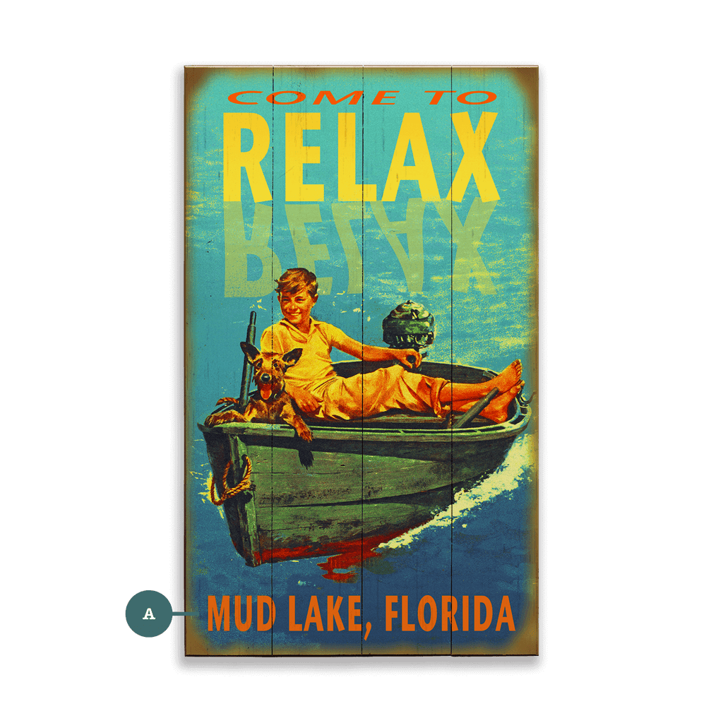 Come to Relax: Personalized - Wood & Metal Wall Art