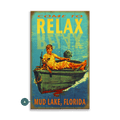 Come to Relax: Personalized - Wood & Metal Wall Art