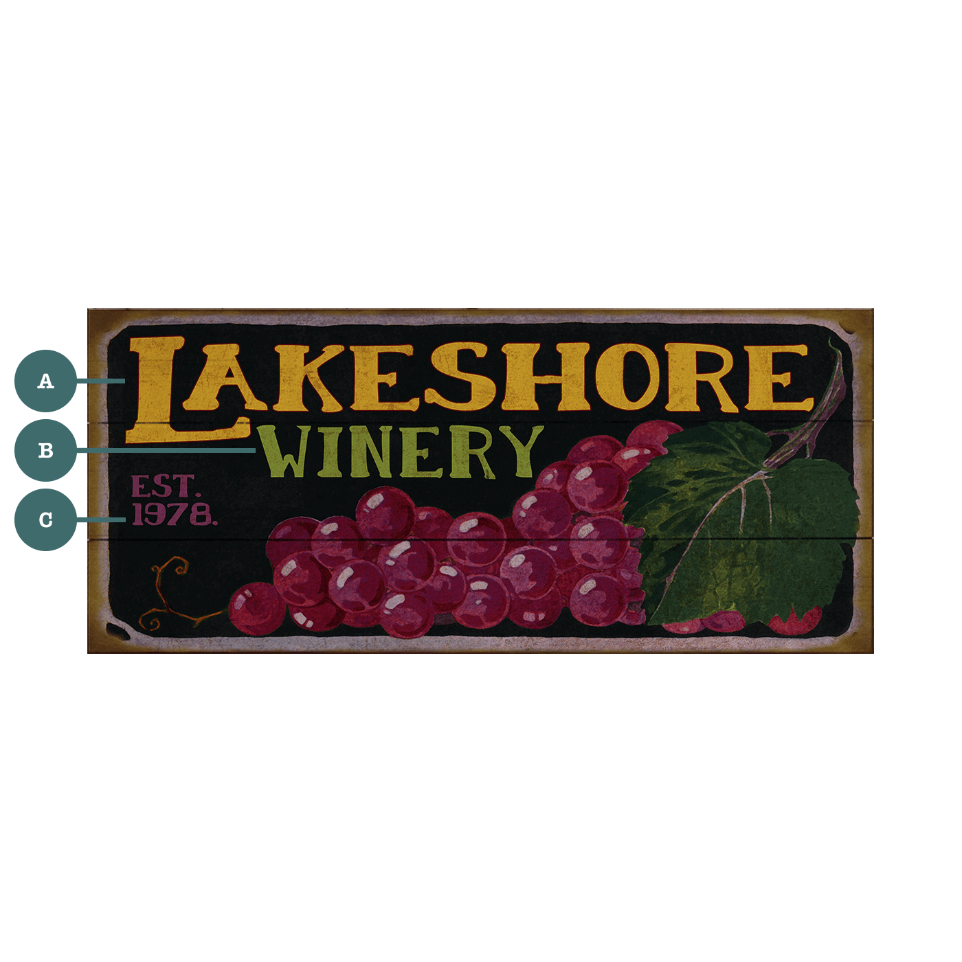 Lakeshore Winery - Wood & Metal Wall Art