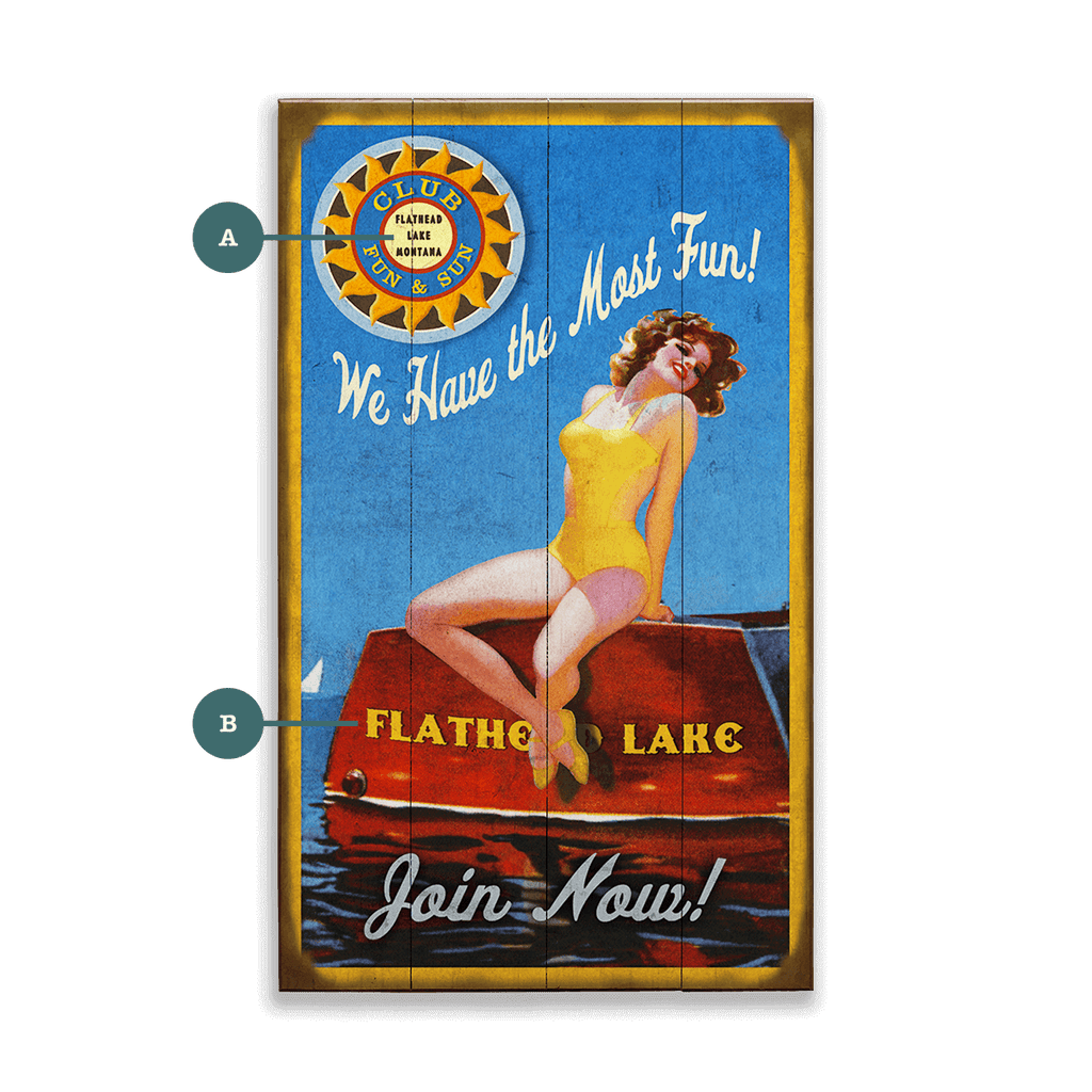 Club Fun & Sun - Wood & Metal Wall Art