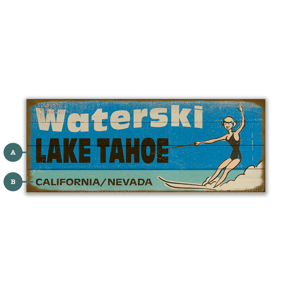 Waterski Wonderland - Wood & Metal Wall Art