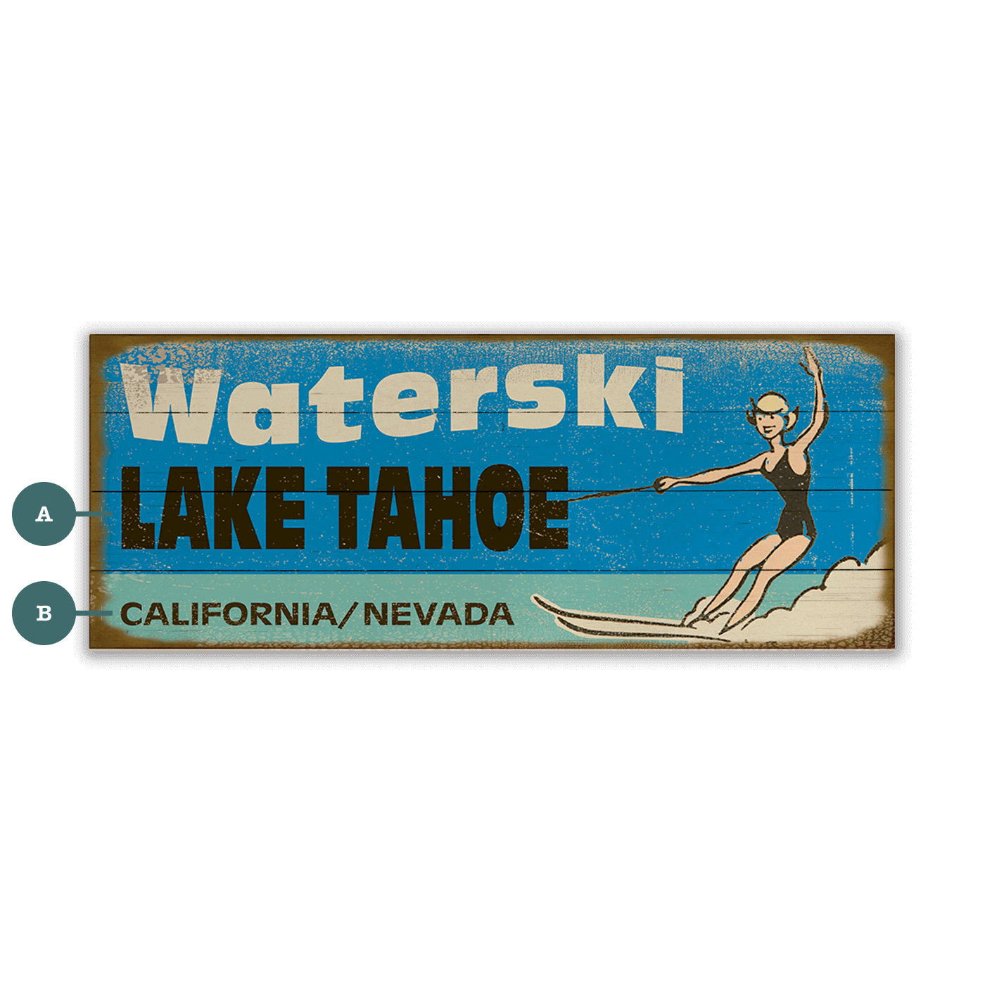 Waterski Wonderland - Wood & Metal Wall Art