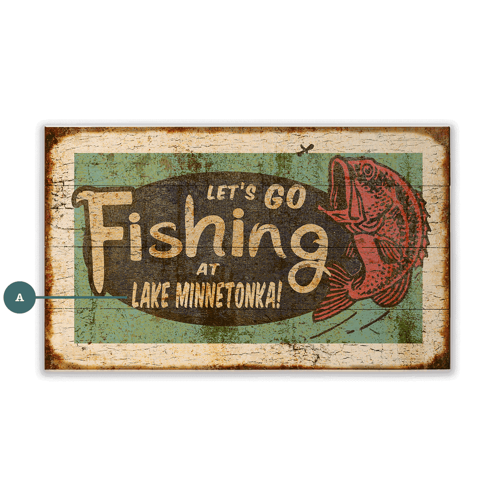 Let's Go Fishing - Wood & Metal Wall Art