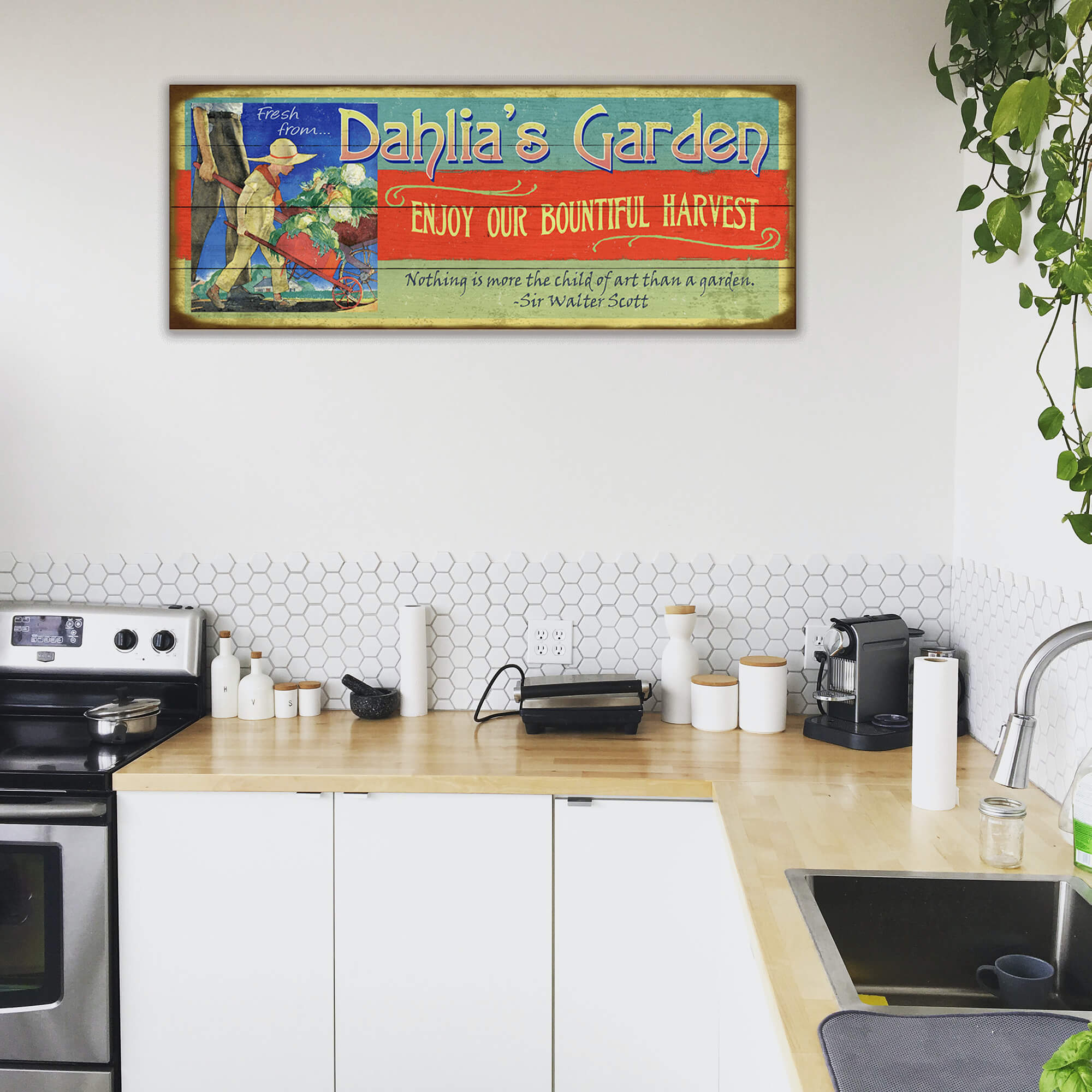 Dahlia's Garden - Wood & Metal Wall Art