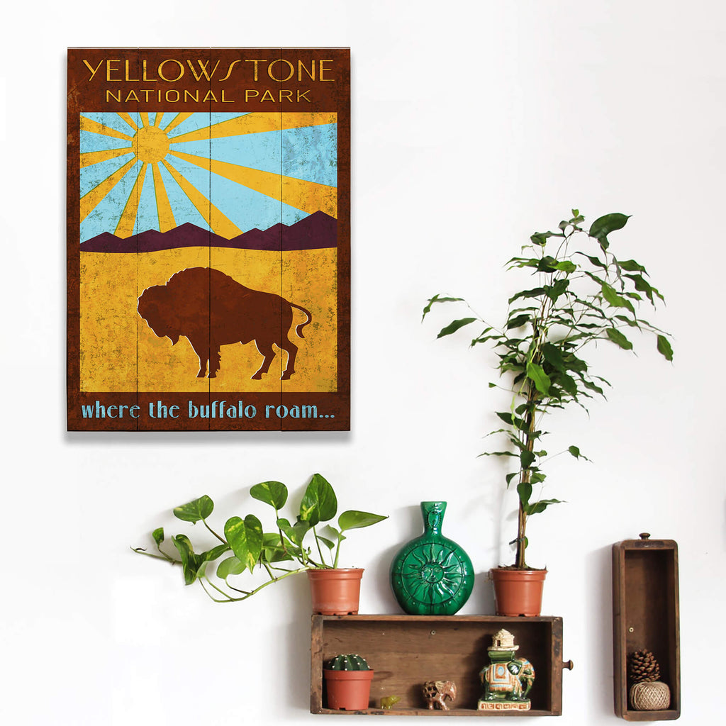 Where the Buffalo Roam - Wood & Metal Wall Art