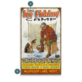 Ice Fishing Camp - Wood & Metal Wall Art