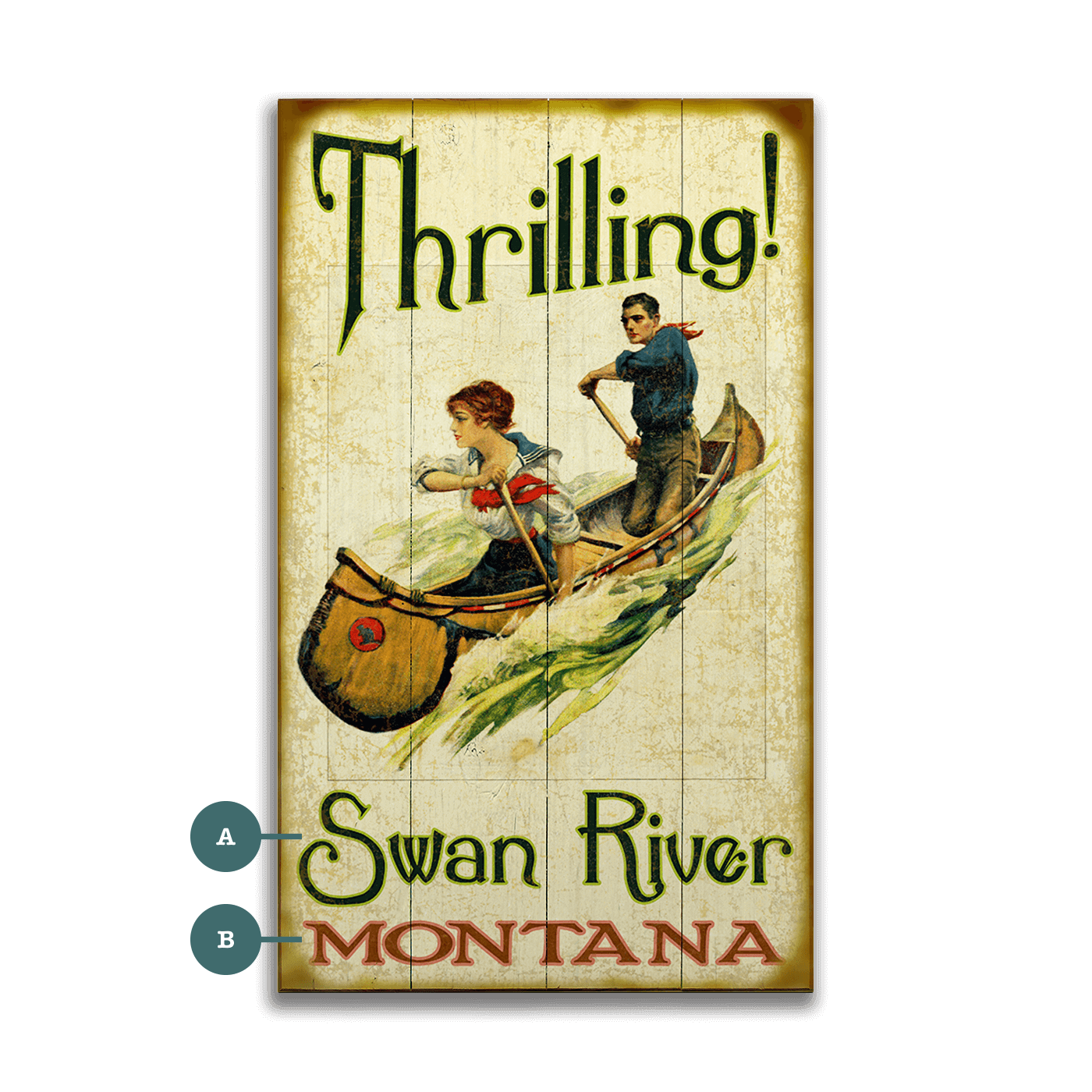 Thrilling River Ride - Wood & Metal Wall Art