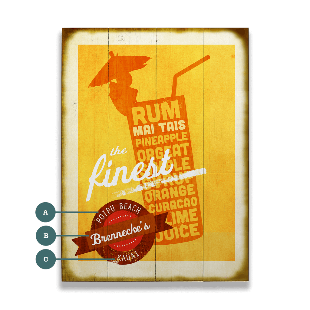 The Finest Mai Tais - Wood & Metal Wall Art