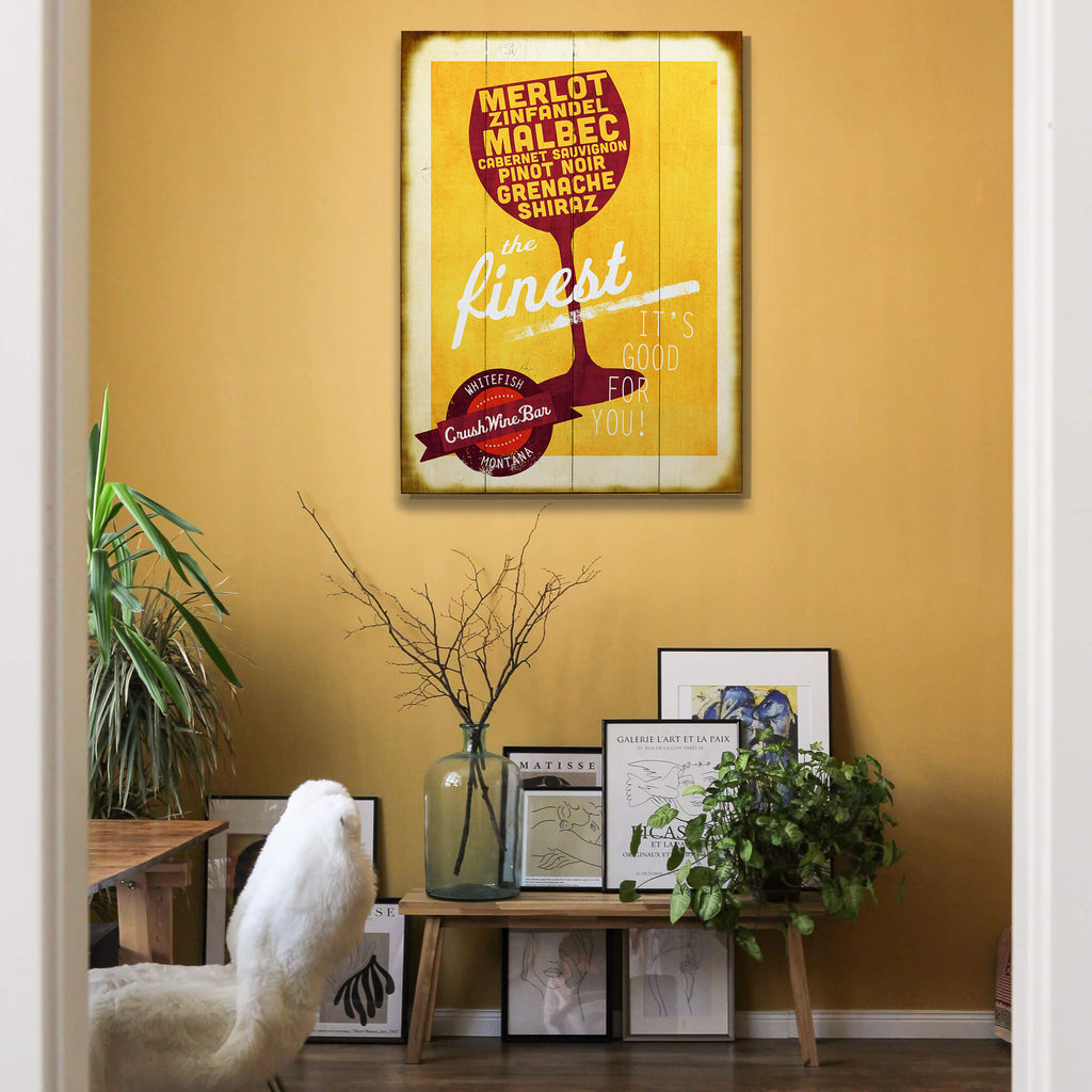 The Finest Red Wines - Wood & Metal Wall Art